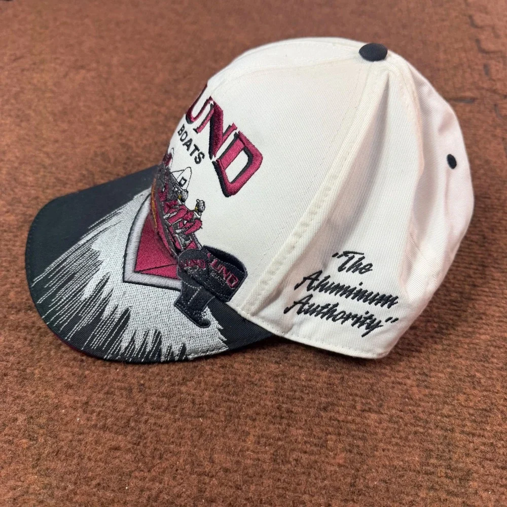 Lund Boats Hat Mens White Black Fishing Embroidered Series 2003 Official Owner
